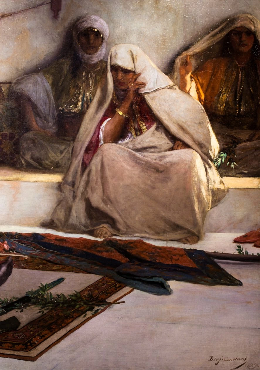 Jean - Joseph Benjamin, Constant, Il giorno del funerale, Scena dal Marocco, musée des Beaux, Arts de la ville de Paris, dettaglio 1